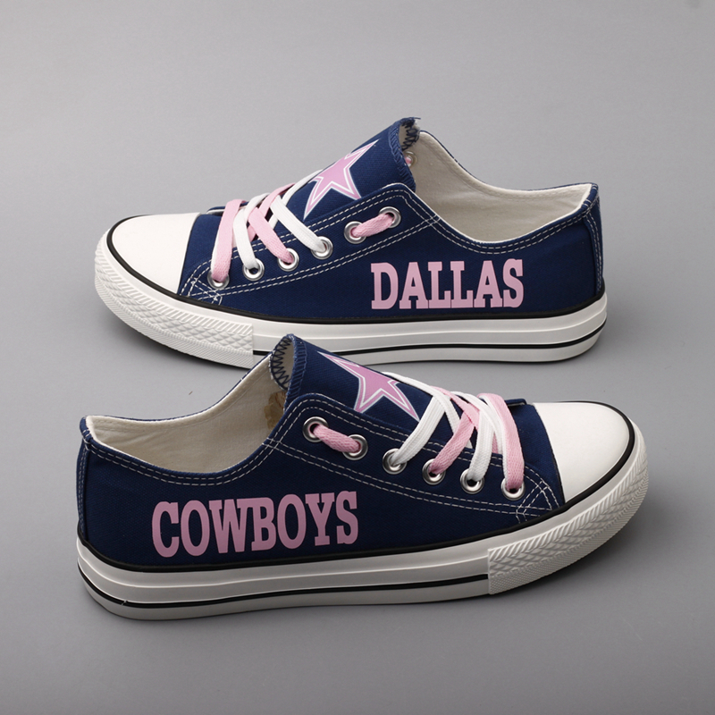 Women's NFL Dalls Cowboys Repeat Print Low Top Sneakers 006